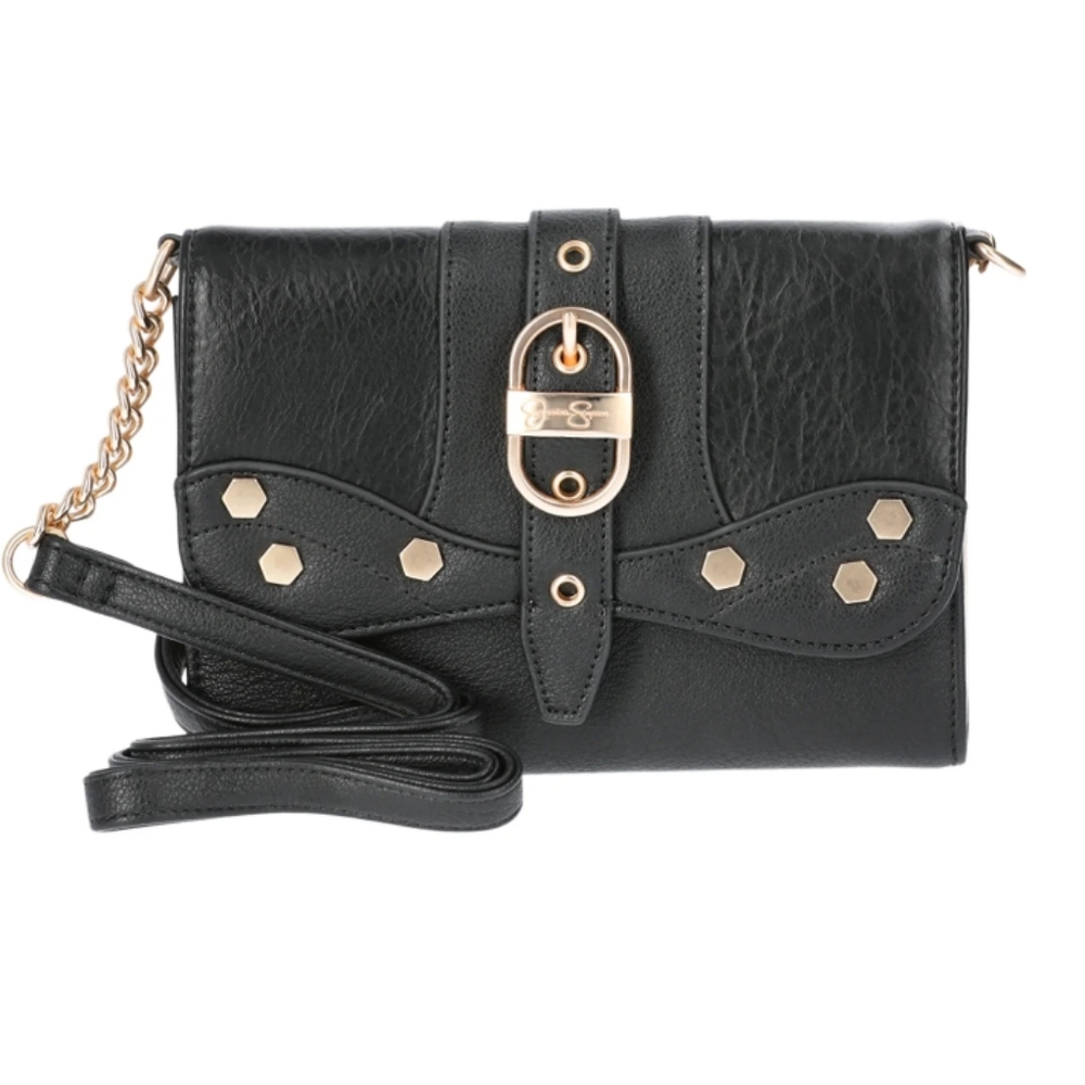 Jessica Simpson black and gold crossbody/ Shoulder purse Brand New